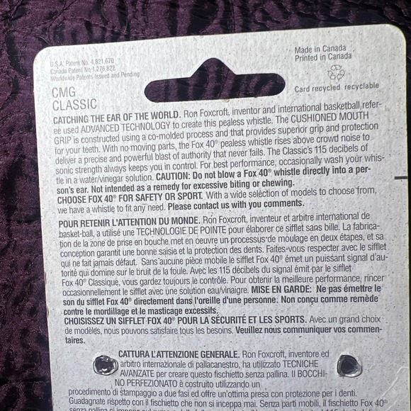 Fox 40 Classic CMG Whistle Official Coach Safety Alert Rescue 3 Chamber Blue New - Picture 8 of 9